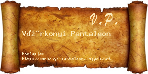 Várkonyi Pantaleon névjegykártya